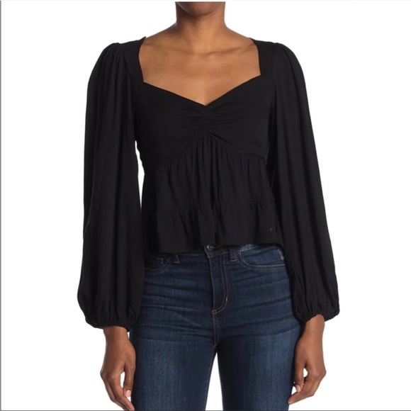 [AFRM] Ruched Balloon Sleeve Top Talla S - Picture 1 of 6
